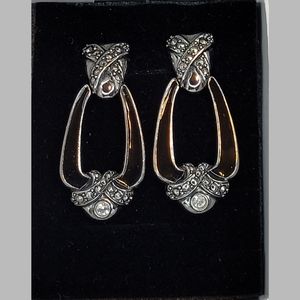 Vintage 1992 AVON Enameled Rhinestone Drop Earrings